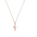 AMOR Halskette Damen, 925 Silber rosé vergoldet, Motiv Notenschlüssel, Zirkonia weiß, Hauptbild