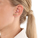 AMOR Ohrring (Ohrstecker) Damen, 925 Silber vergoldet, Motiv Stern, Zirkonia weiß, Ansicht 2