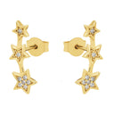 AMOR Ohrring (Ohrstecker) Damen, 925 Silber vergoldet, Motiv Stern, Zirkonia weiß, Ansicht 4