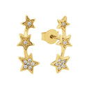AMOR Ohrring (Ohrstecker) Damen, 925 Silber vergoldet, Motiv Stern, Zirkonia weiß, Hauptbild