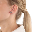 AMOR Ohrring (Ohrstecker) Damen, 925 Silber silber / rosévergoldet (bicolor), Motiv Stern, Zirkonia weiß, Ansicht 2
