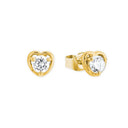 AMOR Ohrring (Ohrstecker) Damen, 925 Silber vergoldet, Motiv Herz, Zirkonia weiß, Hauptbild