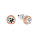 AMOR Ohrring (Ohrstecker) Damen, 925 Silber silber / rosévergoldet (bicolor), Zirkonia weiß, Hauptbild