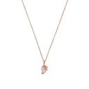 AMOR Halskette Damen, 925 Silber rosé vergoldet, Motiv Blatt, Zirkonia weiß, Hauptbild