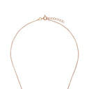 AMOR Halskette Damen, 925 Silber rosé vergoldet, Motiv Blatt, Zirkonia weiß, Verschluss