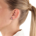 AMOR Ohrring (Creolen) Damen, 925 Silber silber / rosévergoldet (bicolor), Zirkonia weiß, Ansicht 2