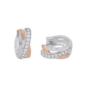 AMOR Ohrring (Creolen) Damen, 925 Silber silber / rosévergoldet (bicolor), Zirkonia weiß, Hauptbild