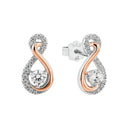 AMOR Ohrring (Ohrstecker) Damen, 925 Silber silber / rosévergoldet (bicolor), Zirkonia weiß, Hauptbild