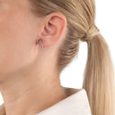AMOR Ohrring (Ohrstecker) Damen, 925 Silber rosé vergoldet, Zirkonia weiß, Ansicht 2