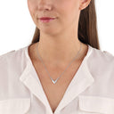 AMOR Halskette Damen, 925 Silber silber / rosévergoldet (bicolor), Zirkonia weiß, Ansicht 2