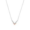 AMOR Halskette Damen, 925 Silber silber / rosévergoldet (bicolor), Zirkonia weiß, Hauptbild