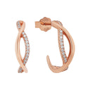 AMOR Ohrring (Creolen) Damen, 925 Silber rosé vergoldet, Zirkonia weiß, Hauptbild