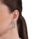 AMOR Ohrring (Creolen) Damen, Edelstahl, Zirkonia weiß, Ansicht 2