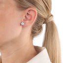 AMOR Ohrring (Ohrstecker) Damen, Edelstahl IP silber, Motiv Stern, Kristallglas weiß, Ansicht 2