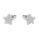 AMOR Ohrring (Ohrstecker) Damen, Edelstahl IP silber, Motiv Stern, Kristallglas weiß, Ansicht 4