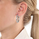 AMOR Ohrring (Creolen) Damen, Edelstahl, Zirkonia weiß, Ansicht 2