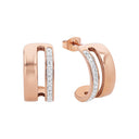 AMOR Ohrring (Creolen) Damen, Edelstahl IP rosé, Zirkonia weiß, Hauptbild