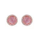 AMOR Ohrring (Ohrstecker) Damen, 925 Silber rosé vergoldet, Katzenauge rosa, Ansicht 4