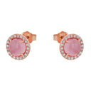 AMOR Ohrring (Ohrstecker) Damen, 925 Silber rosé vergoldet, Katzenauge rosa, Ansicht 5
