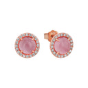 AMOR Ohrring (Ohrstecker) Damen, 925 Silber rosé vergoldet, Katzenauge rosa, Hauptbild