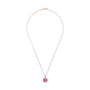 AMOR Halskette Damen, 925 Silber rosé vergoldet, Katzenauge rosa, Ansicht 3