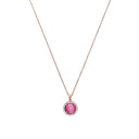 AMOR Halskette Damen, 925 Silber rosé vergoldet, Katzenauge rosa, Hauptbild