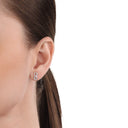 AMOR Ohrring (Ohrstecker) Damen, 925 Silber rhodiniert, Motiv Infinity, Zirkonia weiß, Ansicht 2