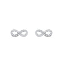 AMOR Ohrring (Ohrstecker) Damen, 925 Silber rhodiniert, Motiv Infinity, Zirkonia weiß, Ansicht 3