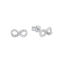 AMOR Ohrring (Ohrstecker) Damen, 925 Silber rhodiniert, Motiv Infinity, Zirkonia weiß, Hauptbild