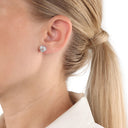 AMOR women's stud earrings, rhodium-plated 925 sterling silver, view 2