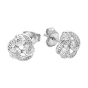 AMOR women's stud earrings, rhodium-plated 925 sterling silver, view 3