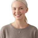 AMOR women's necklace, rhodium-plated 925 sterling silver, worn by model