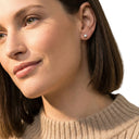AMOR women's stud earrings, rhodium-plated 925 sterling silver, view 2