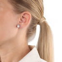 AMOR Ohrring (Ohrstecker) Damen, 925 Silber rhodiniert, Zirkonia weiß, Ansicht 2