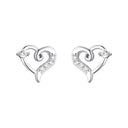AMOR Ohrring (Ohrstecker) Damen, 925 Silber rhodiniert, Motiv Herz, Zirkonia weiß, Ansicht 3
