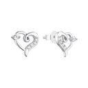 AMOR Ohrring (Ohrstecker) Damen, 925 Silber rhodiniert, Motiv Herz, Zirkonia weiß, Hauptbild