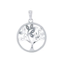 AMOR Anhänger (Halskette) Damen, 925 Silber rhodiniert, Motiv Lebensbaum, Zirkonia weiß, Rückseite