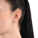 AMOR Ohrring (Creolen) Unisex, 925 Silber rhodiniert, Zirkonia weiß, Ansicht 2