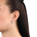 AMOR unisex hoop earrings, rhodium-plated 925 sterling silver, view 2