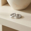 AMOR unisex hoop earrings, rhodium-plated 925 sterling silver, view 8