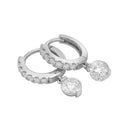 AMOR women's hoop earrings, rhodium-plated 925 sterling silver, view 3
