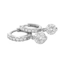 AMOR women's hoop earrings, rhodium-plated 925 sterling silver, view 4