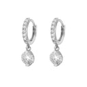 AMOR women's hoop earrings, rhodium-plated 925 sterling silver, view 5
