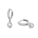 AMOR women's hoop earrings, rhodium-plated 925 sterling silver, main image