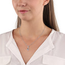 AMOR Halskette Damen, 925 Silber rhodiniert, Motiv Schmetterling, Zirkonia blau, Ansicht 2