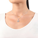 AMOR Anhänger (Halskette) Damen, 925 Silber rhodiniert, Motiv Blume, Zirkonia weiß, Ansicht 2