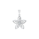 AMOR Anhänger (Halskette) Damen, 925 Silber rhodiniert, Motiv Blume, Zirkonia weiß, Hauptbild
