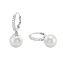 AMOR women's hoop earrings, rhodium-plated 925 sterling silver, main image