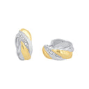 AMOR Ohrring (Creolen) Damen, 925 Silber silber / vergoldet (bicolor), Zirkonia weiß, Hauptbild