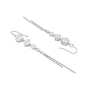 AMOR women's drop earrings, rhodium-plated 925 sterling silver, view 3
